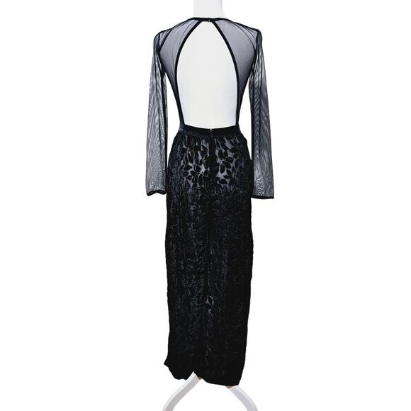 Victoria's Secret Romper Black Sheer Velvet Wide Leg Size XS Romantic Whimsigoth - Picture 4 of 8